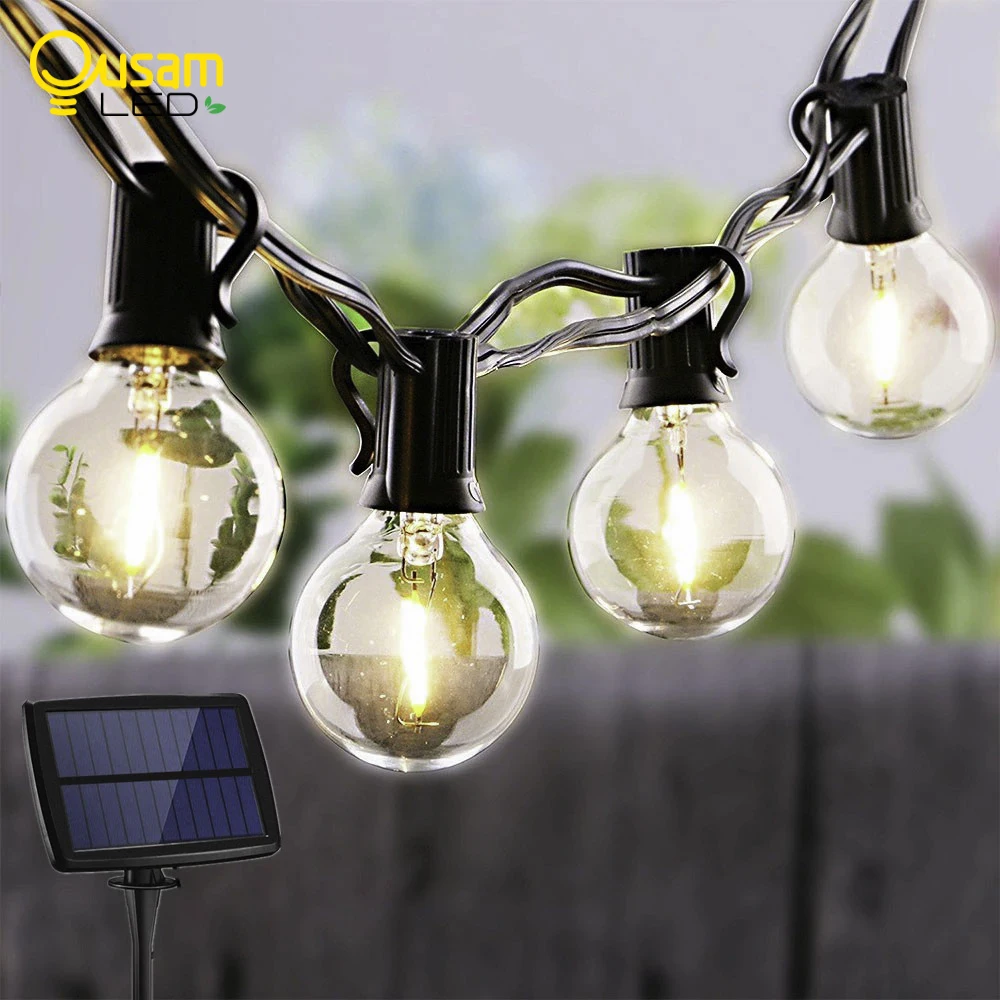 Solar Edison Bulb String Lights Solar Light Bulb String Outdoor Led