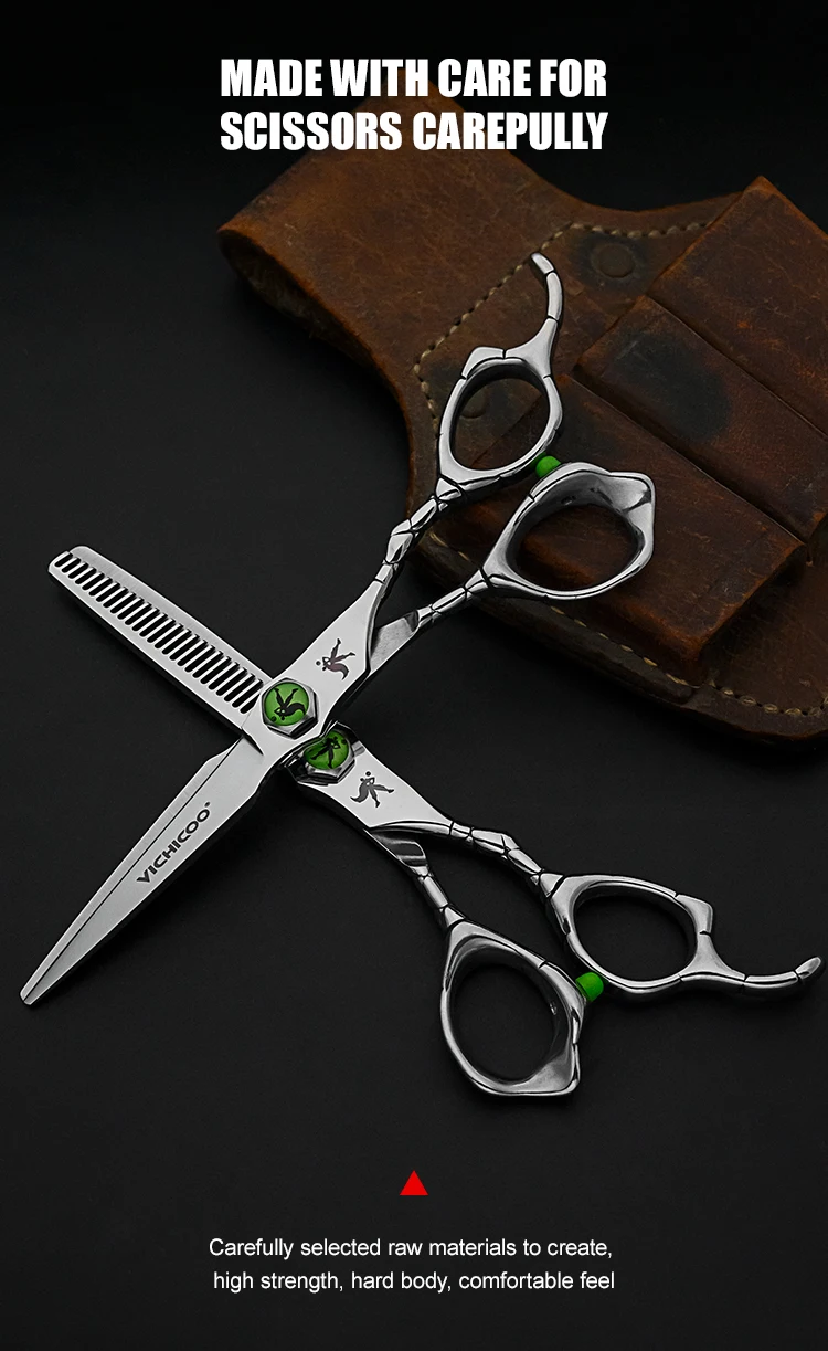 Hohe Qualität 6,0 zoll Haar Schneiden Friseur Barber Salon Schere Ausdünnung Haar Scheren Sets professionelle Edelstahl – Detail 2