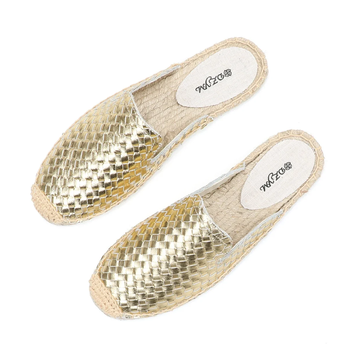 Female Slippers Genuine Leather Summer Flops Flat Mules Closed Pointed Toe Backless Sandals Comfortable Slides Shoes