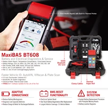 Autel maxibas bt608e bateria & analisador de sistema elétrico todas as ferramentas de diagnóstico do sistema embutido impressora térmica pk bt506/bt508