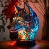 Resin Stained Glass Animal Table Light Night Light Owl Horse Rooster Elephant Table Lamp For Living Room Home Bedroom Decoration 2
