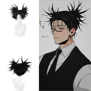 Anime Jujutsu Kaisen Choso Cosplay Capelli sintetici Doppia coda di cavallo da 14 pollici Festa quotidiana di alta qualità Parrucca soffice resistente al calore