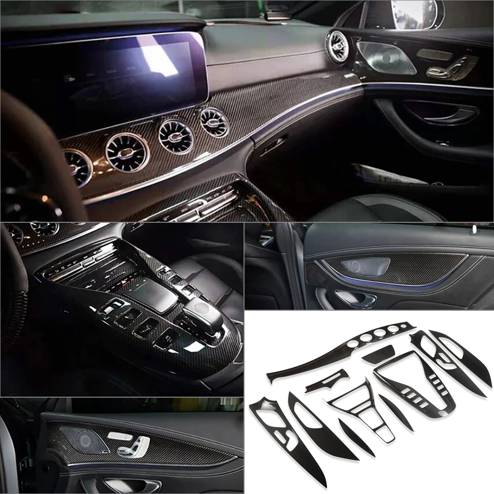 メンズドライカーボンファイバーインテリアアクセサリー,11個