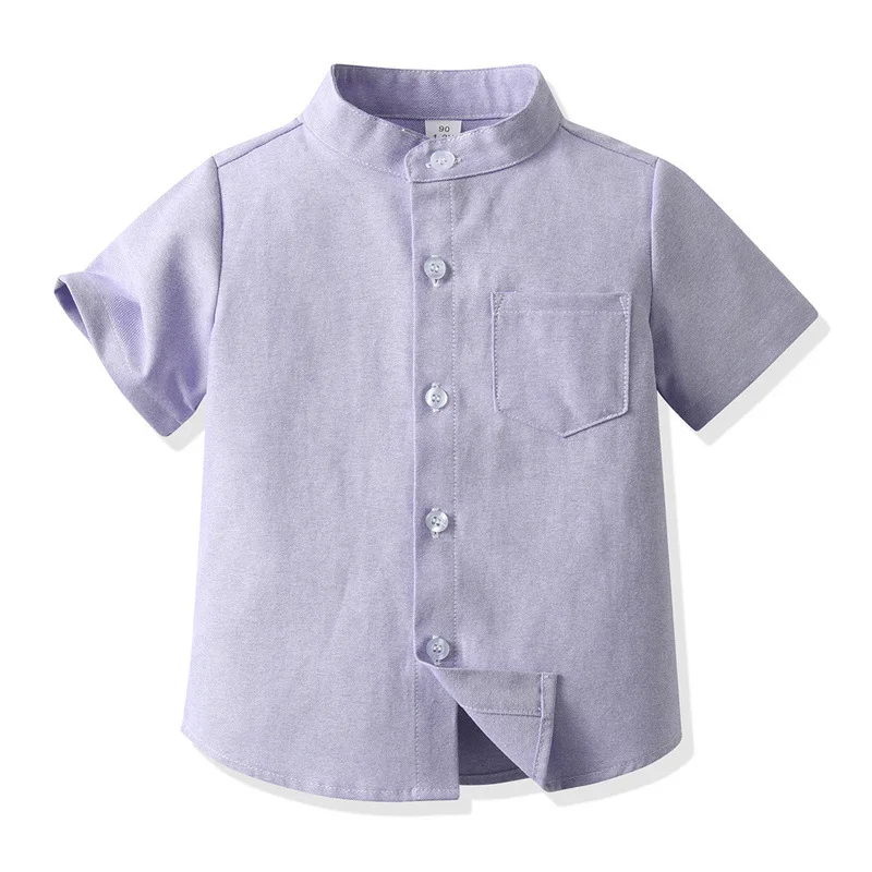 Children's Shirt Children's Clothing Short-sleeved Candy-colored Boys Shirts Kids Costumes
