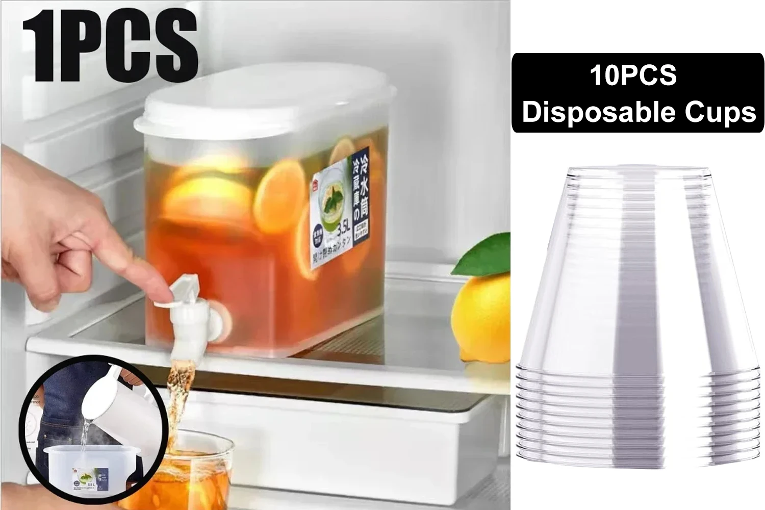 1pcs 3.5L 10cups