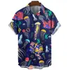 2024 Summer Men's Shirts Sea Animals Seahorse Fish 3d Loose Hawaiian Casual Short Sleeve Tops 3