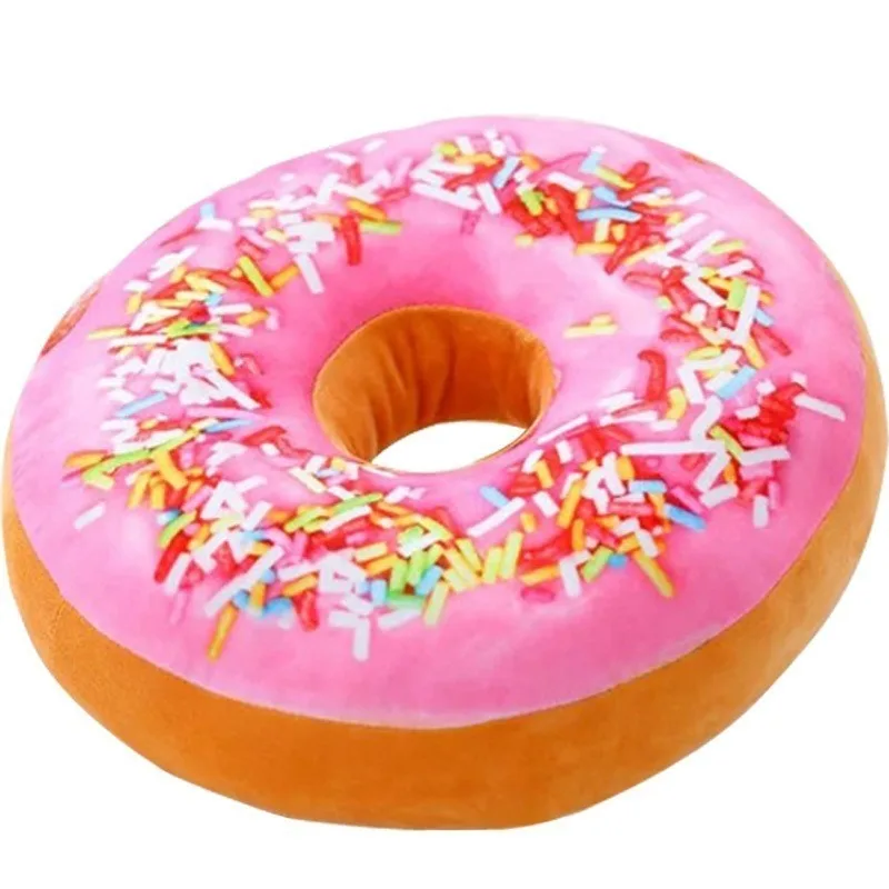 Simulation 3D Sweet Donut Pillow Creative Plush Toy Office Sofa Waist Pillow Seat Cushion Sleeping Pillow Student Napping 3