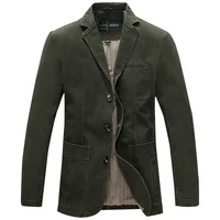 Men Blazer Middle-aged Loose Men Fashion Business British Style Casual Suit Three Button Cotton Casual Clothes Single West Coat 1