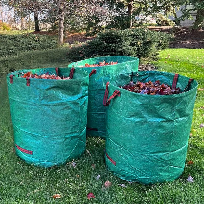 3 Bolsas De Jardín Reutilizables 150 Litros - Con Asas, Para Hojas, Césped Y Residuos Verdes, De Polipropileno Resistente