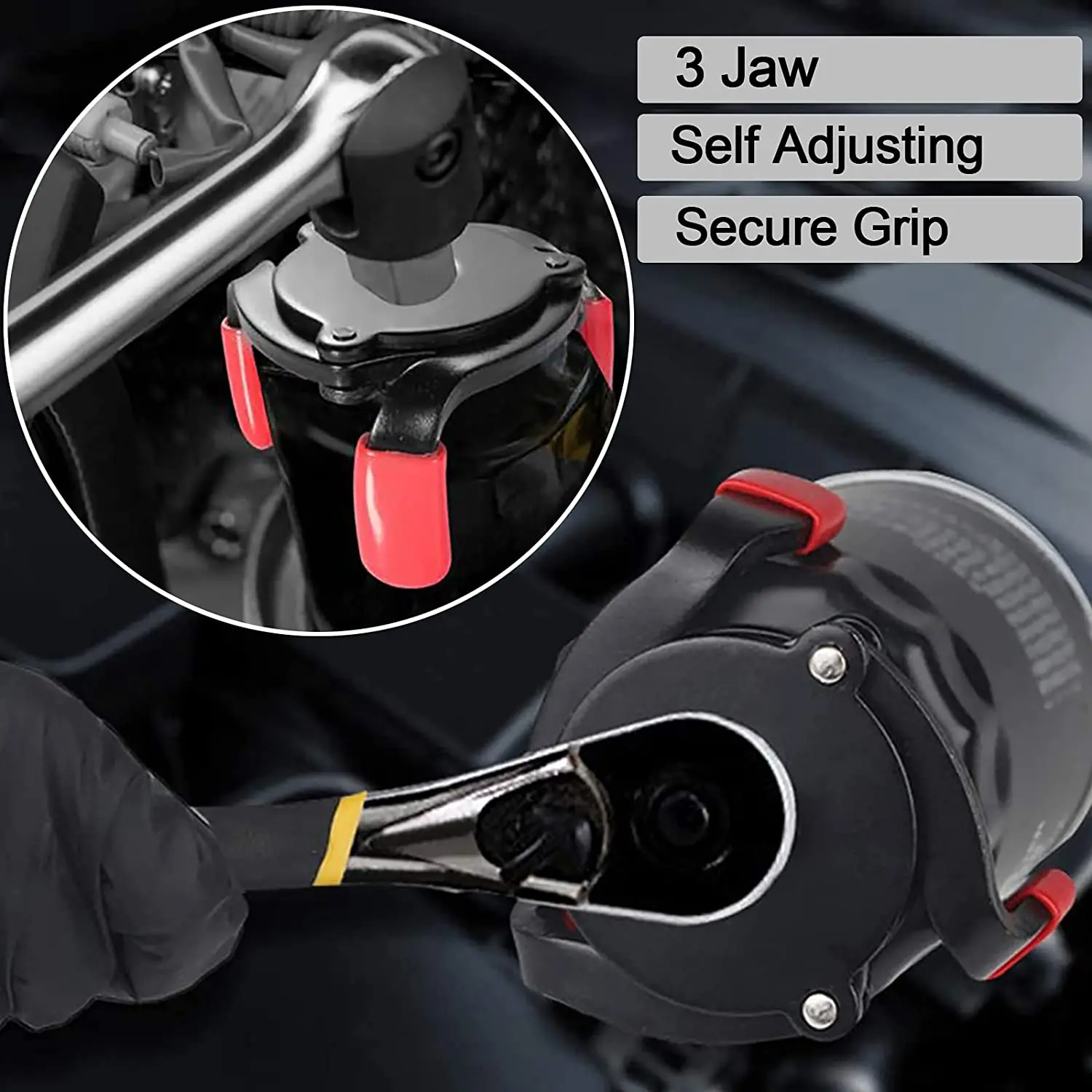 Universal 3 Jaw Oil Filter Remover Tool Cars Oil Filter Removal Interface Wrench