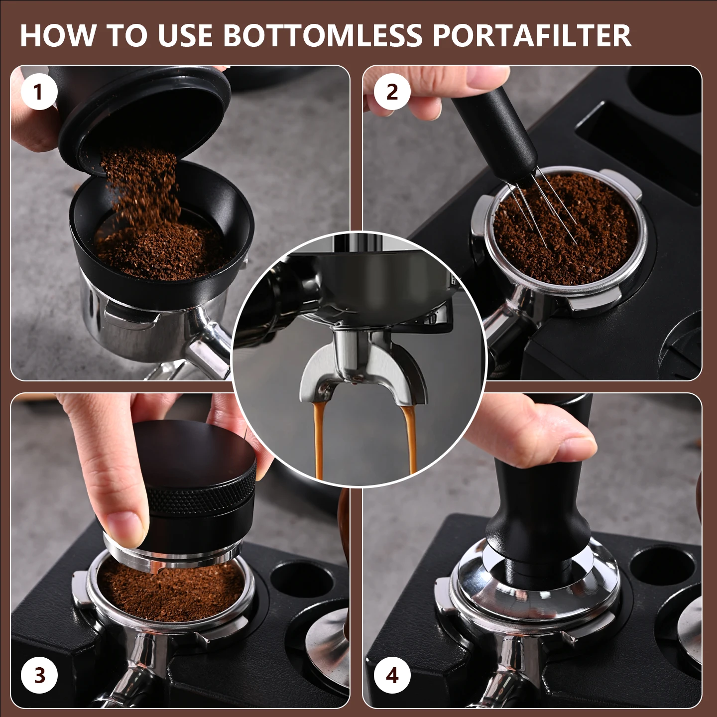 مكبس قهوة احترافي مكشوف 54مم