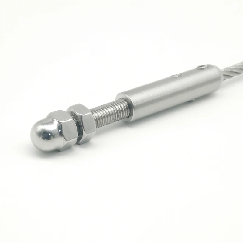 Cable Railing 3mm Threaded Stud Tension End Fitting Toggle Anchor Terminal for 1/8" Wire Rope Wood Stair Deck Post Hook
