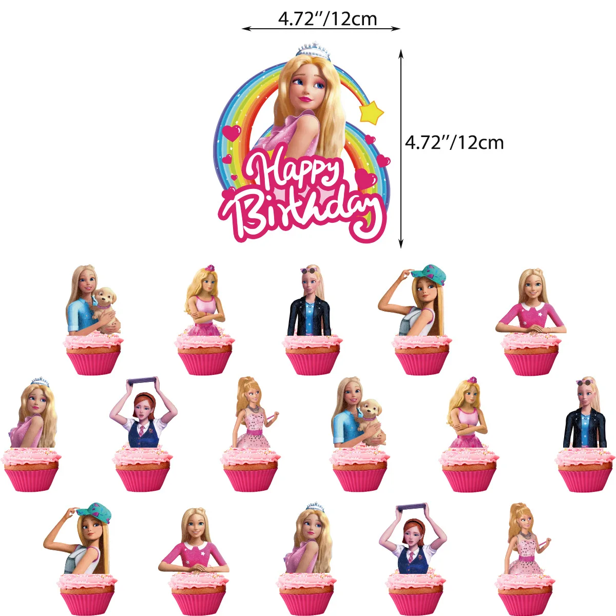 Décorations de fête d'anniversaire Barbie pour filles, sac de ballons,  décoration de gâteau, bannière de toile de fond, thème de princesse rose,  fournitures de fête préChristophe - AliExpress