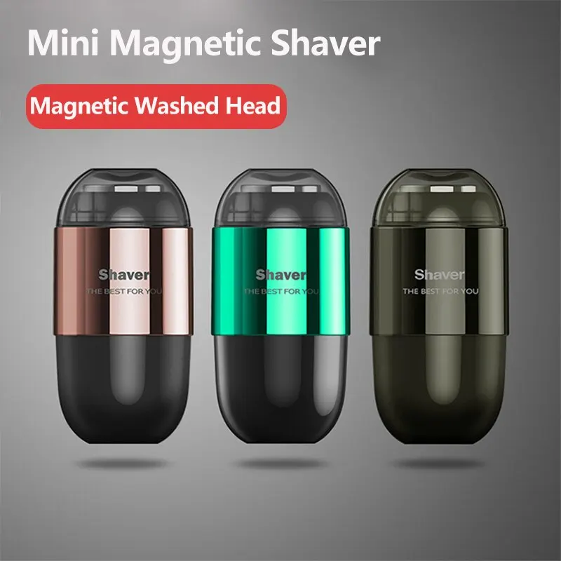 Electric Mini Shavers for Men Wet and Dry Rechargeable Mens Razor Waterproof Magnetic Portable for Travel Beard Shaving