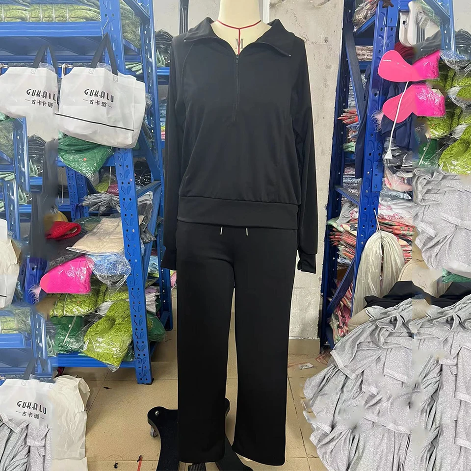 Hoodie Lounge Broek Outfit Dames Casual Herfst/Winter 2 Trui Set Met Lange Mouwen Hoodie En Pocket Brede Pijpen Broek Set Trainingspak Jumpsuits voor Vrouwen UK Elegant, Koffie, XL