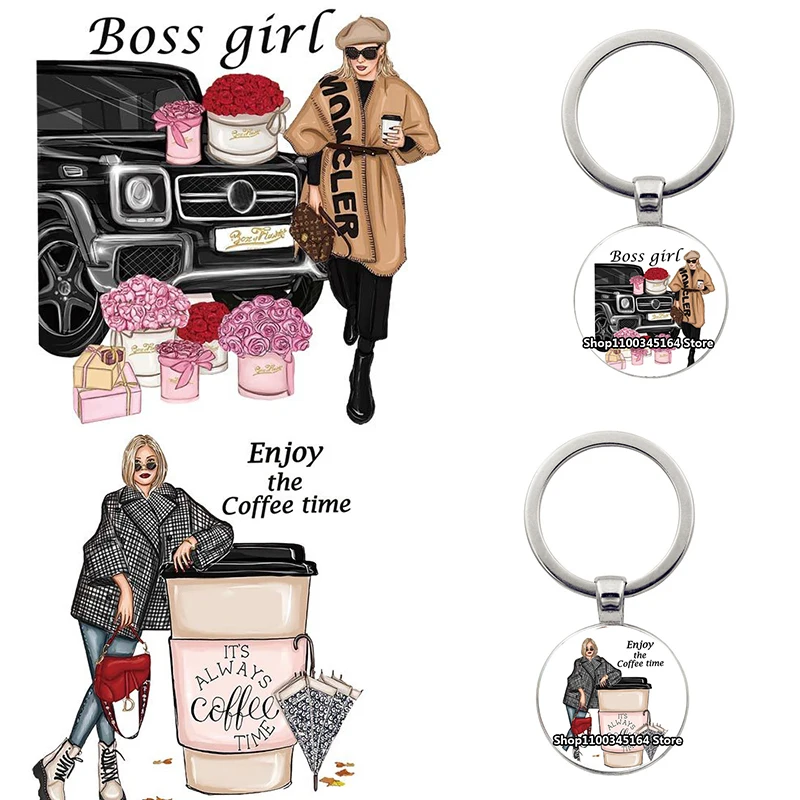 Squisita Ragazza Boss Portachiavi Carino Shopping Picture Fai Da Te Inviato Ad Amici E Portachiavi Di Famiglia