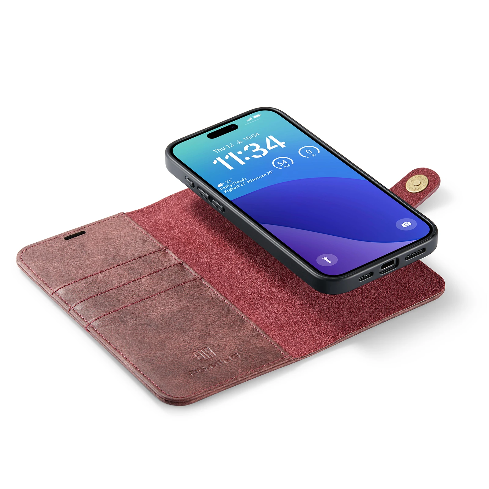 Magnetic 2-in-1 Detachable Leather Wallet Case with 3-Card Flip Cover