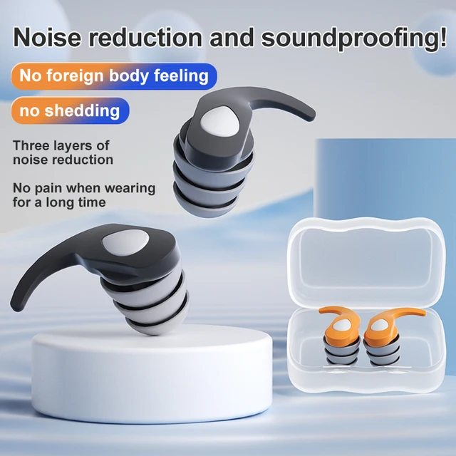 Reusable Silicone Anti-Noise Ear Plugs Waterproof Soundproof Ear Protection for Travel Work Sleep and Swimming 2
