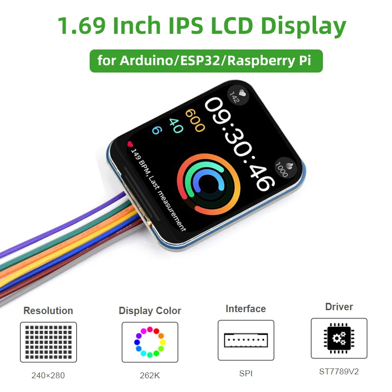 Buy Waveshare 27057 1.69inch Round LCD Display Module With Touch Panel, Micro LCD Display, 240×280 Resolution, IPS, SPI And I2C Communication, 262K Display Color In India | Fab.to.Lab
