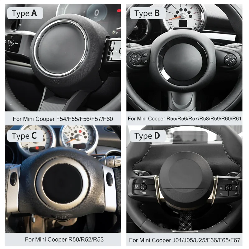 Suede Steering Wheel Center Cover Trim Sticker - Premium Car Accessory