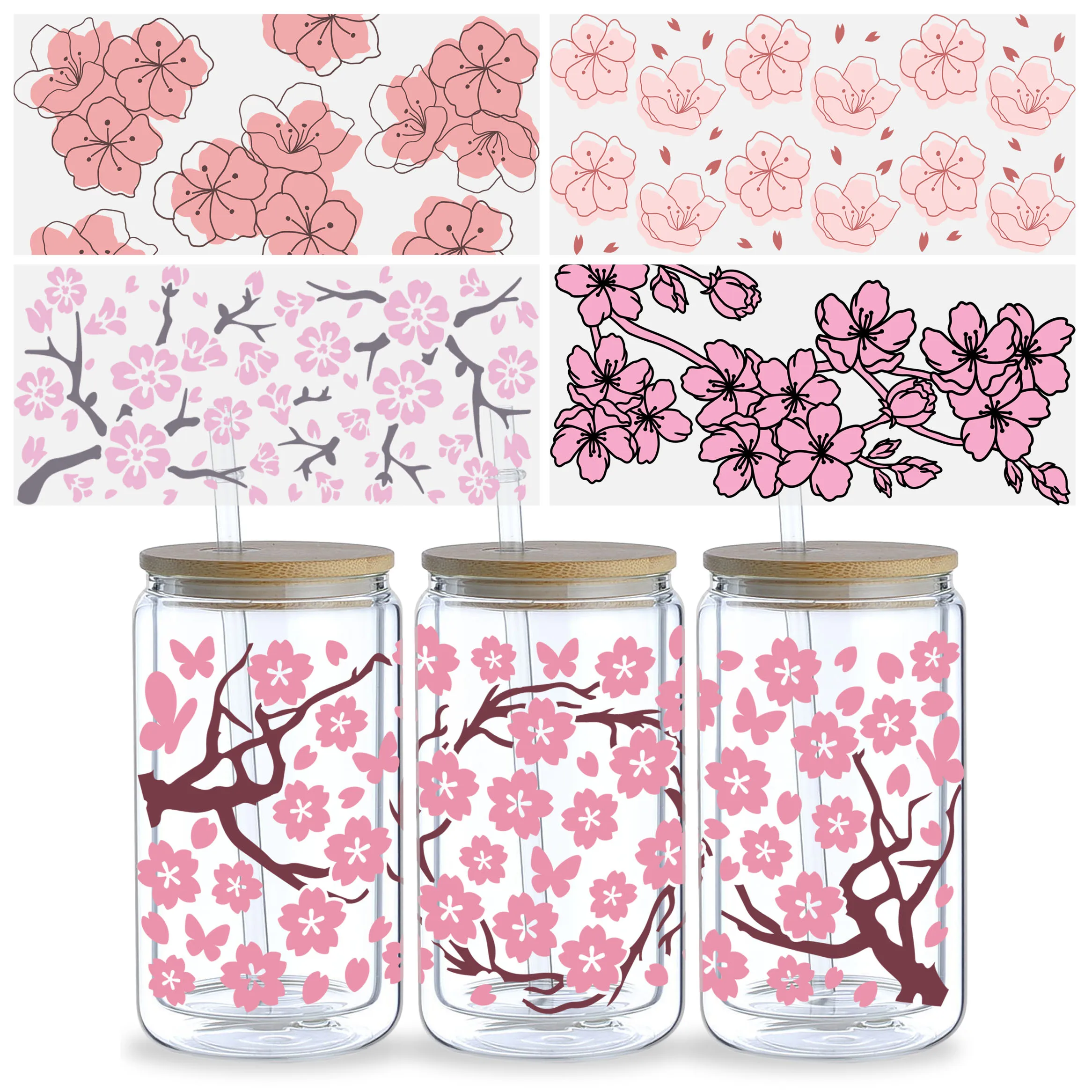 DIY Cup Stickers - 1 Sheet Rub On Transfer Decals For Glass Cups, Waterproof UV DTF Cup Wrap - View #3