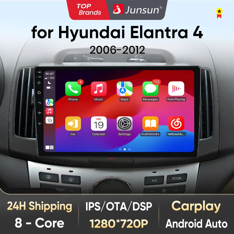 Junsun اللاسلكية CarPlay AndroidAuto راديو لشركة ه...