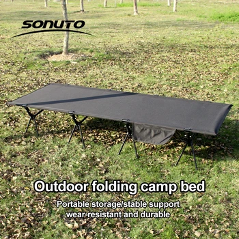 210X80cm 600D Oxford Camping Cot, Portable Folding Bed 210x80cm, 4kg Lightweight, Easy Setup for Outdoor Hiking Travel 1