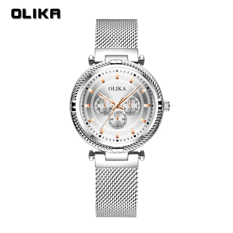 OLIKA New Women Watches Luxury Fashion Trend Quartz Watch Female Waterproof Mesh Band Women's Watch Ladies Clock Mujer Relojes