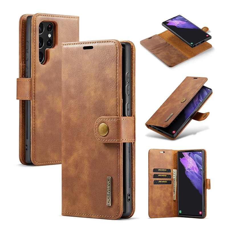 

Магнитный чехол-кошелек для Samsung Galaxy S23 s23 Plus S23 Ultra DG.Ming, кожаный съемный чехол-книжка для телефона с отделениями для карт
