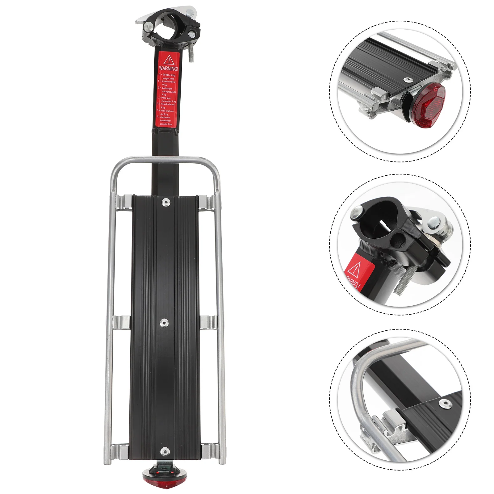 

Aluminum Alloy Quick-release Rear Shelf Rear Seat Bike Carrier Rack Mount Racks Black