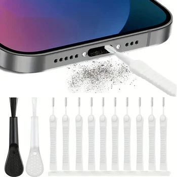 Kit di pulizia per smartphone da 12 pezzi: altoparlante del telefono e strumenti per la rimozione della polvere delle porte con set di spazzole per iPhone Samsung tutti gli smartphone