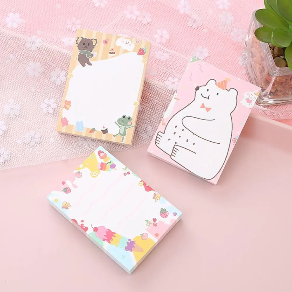 

100 sheets/set Cute Bear Sticky Notes Kawaii Cartoon Diary Scrapbook Tearing Portable Memo Pad Supplies