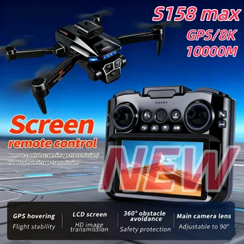 NUOVO Drone S158 Fotografia Aerea Professionale 8K Tripla Fotocamera 5G GPS RC Quadcopter con Brushless E Evitamento Ostacoli