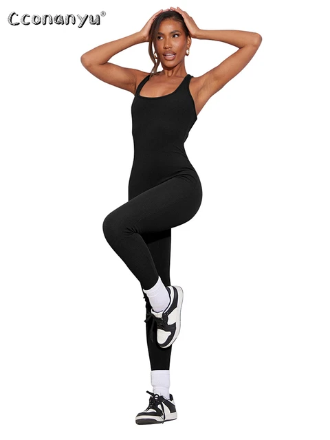 1 Piece Workout Clothing For Women Jump Suits Gym Wear Long Legging Backless  Yoga Jumpsuit Sport Clothes Fitness Bodysuit Black - Jumpsuits - AliExpress