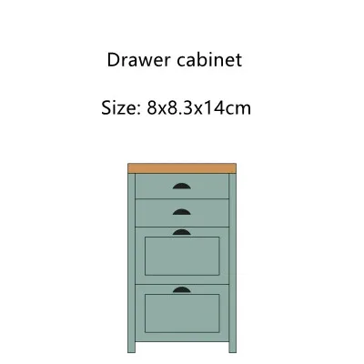 ドールハウス,モデル1:6,家具,キッチン,引き出し,キャビネット