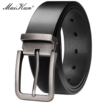 Maikun Genuine Leather Men's Belt Large Size Casual Belt   Alloy Pin Buckle Business Suit Belt Father's Day Present Gift 1