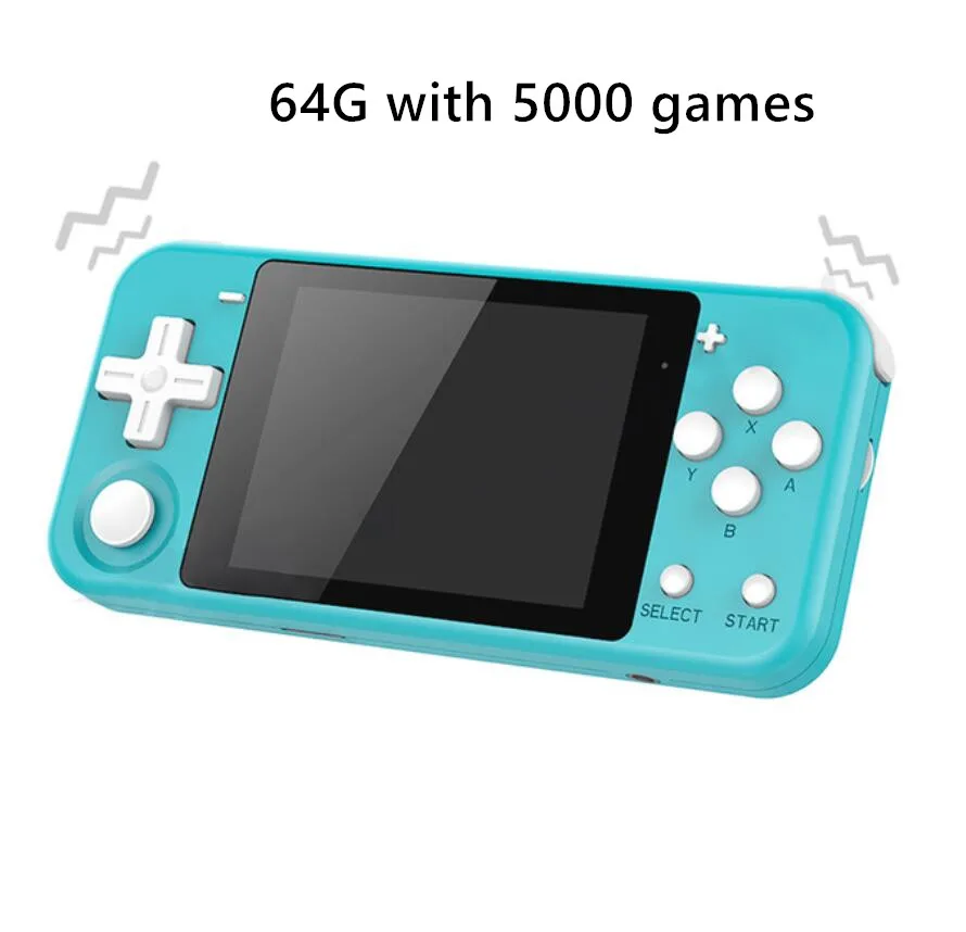 POWKIDDY Q90 3 Inch Mini Handheld Game Player Open System Retro Video Game Console PS1 FC 64G 5000 Games Consoles Gaming Box 