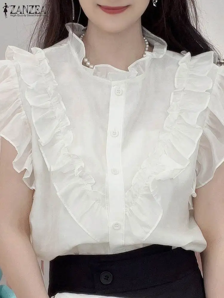 ZANZEA 2024 Ƽ  ž м ޽  콺, ָ μҸ ũ ž, ĳ־   Ƽġ Ʃ