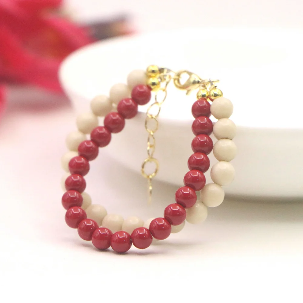 Fashion Lovely Natural Stone Crystal Bracelet Baby Baptism Lobster Clasp Parts Yoga Christmas Wedding Girls Gift Jewelry Charm