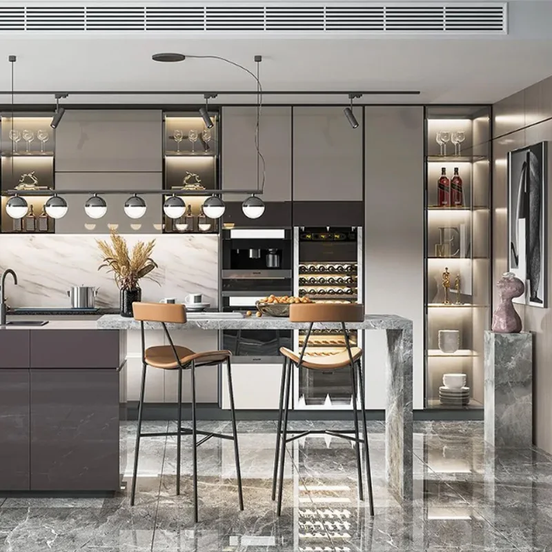 Modern Glossy Modular Kitchen Cabinet Set 4