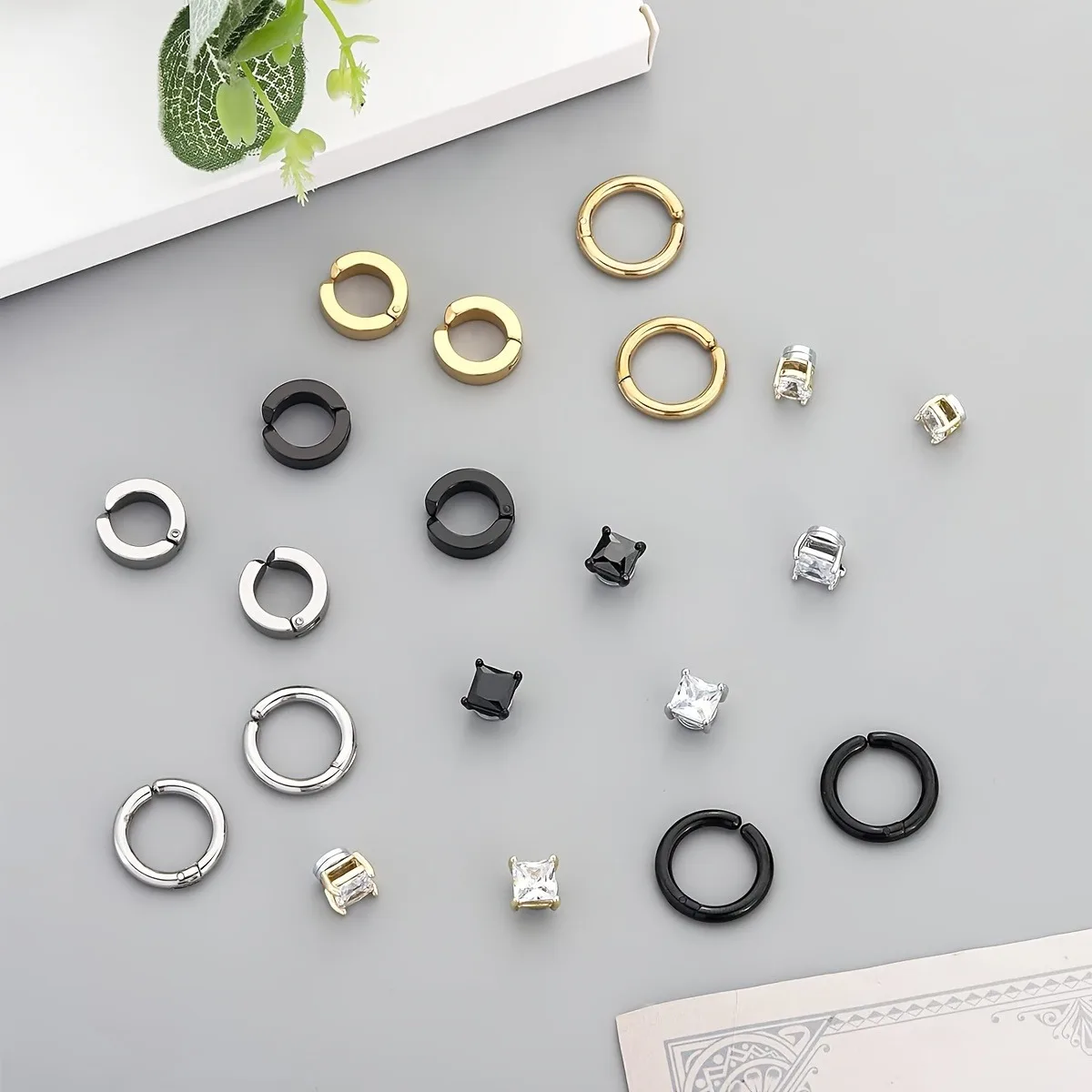Stud Earrings 5-Pack for Men stud earrings ear accessories