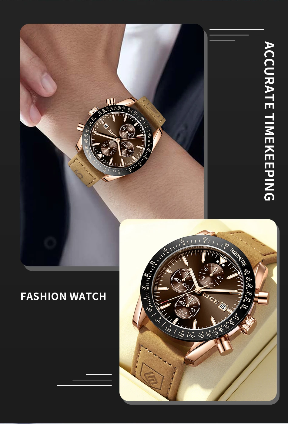LIGE 89219 Men's Watch description image 12