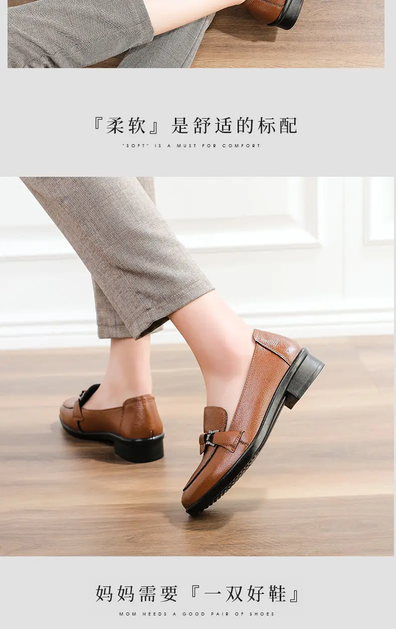 Women Vulcanize Shoes Ladies Vintage Leisure Footwear Ladies Shoes Round Head Solid Color Soft Sole Leather Stitching Durable