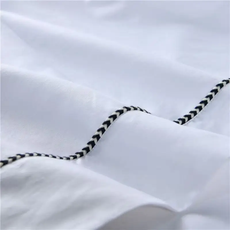 White 100% Cotton Bedsheet Thick Hotel Single Double Bed Sheet Set High-quality Flat Sheet Twin Queen King Bedding Home Textiles 3