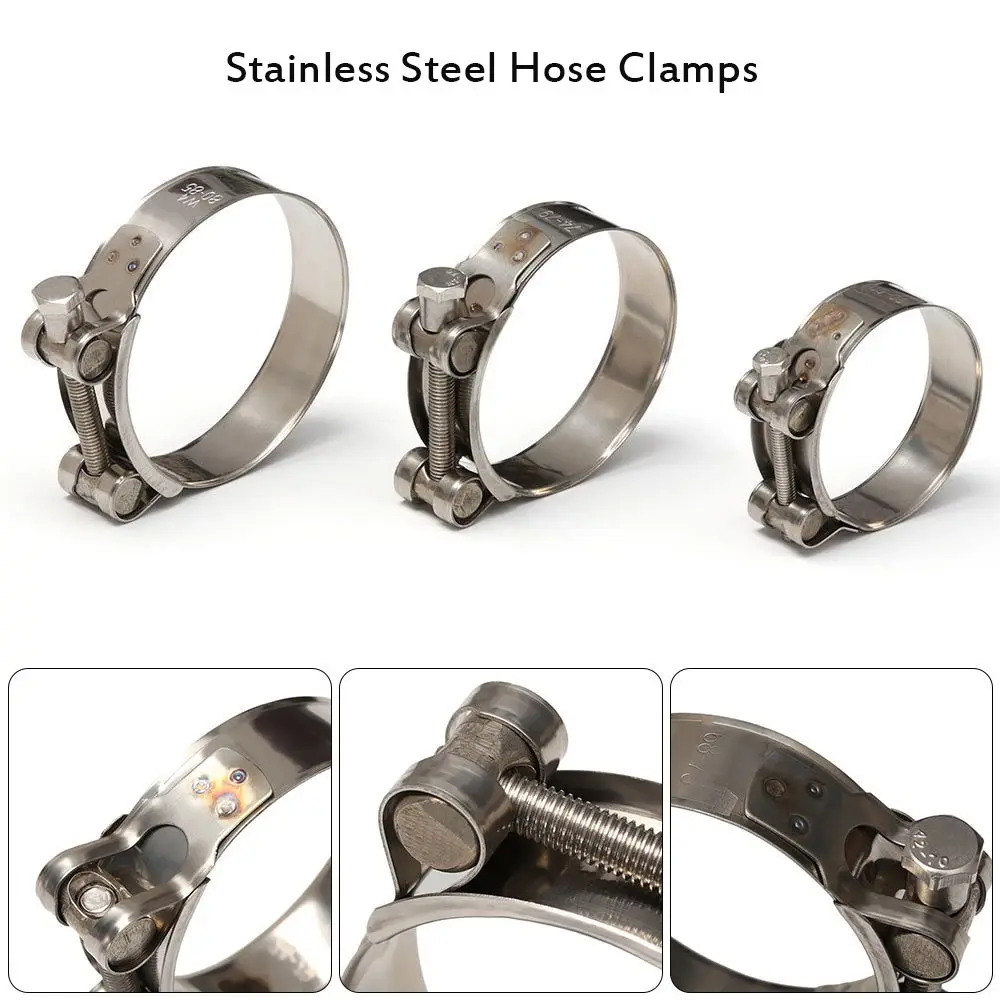 

1pc Powerful Welding Sealing Hardware Exhaust Stainless Steel Pipe Clip T Bolt Hose Clamps