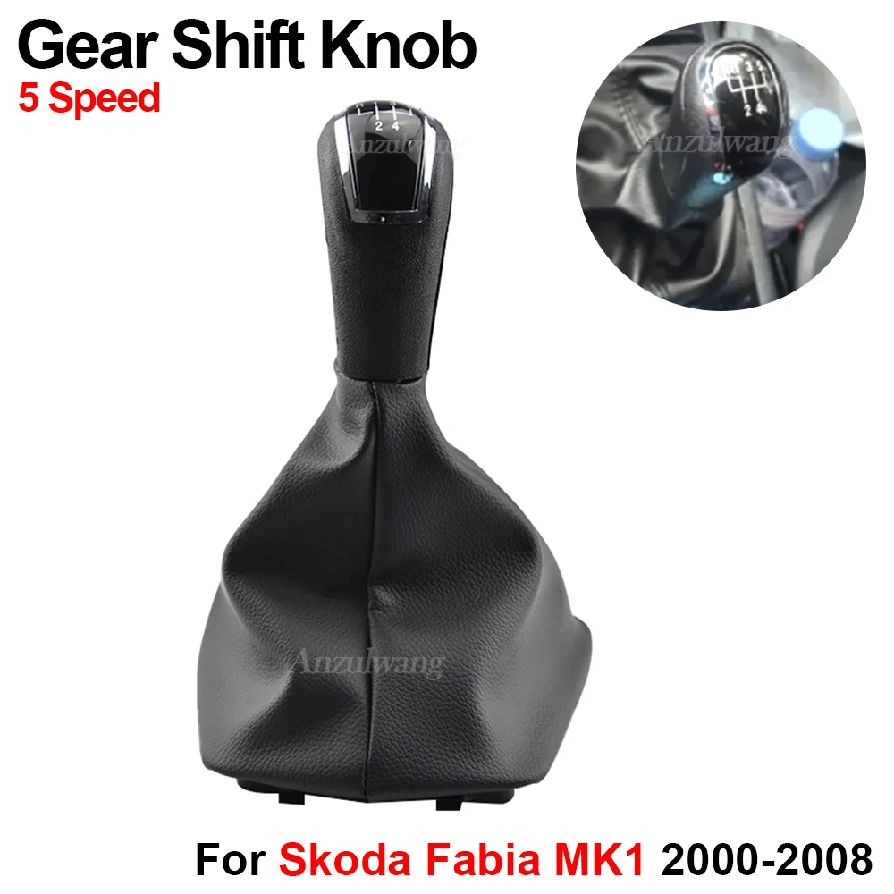 

5 Speed Gear Shift Knob Lever Car Accessories For Skoda Fabia MK1 2000 2001 2002 2003 2004 2005 2006 2007 2008