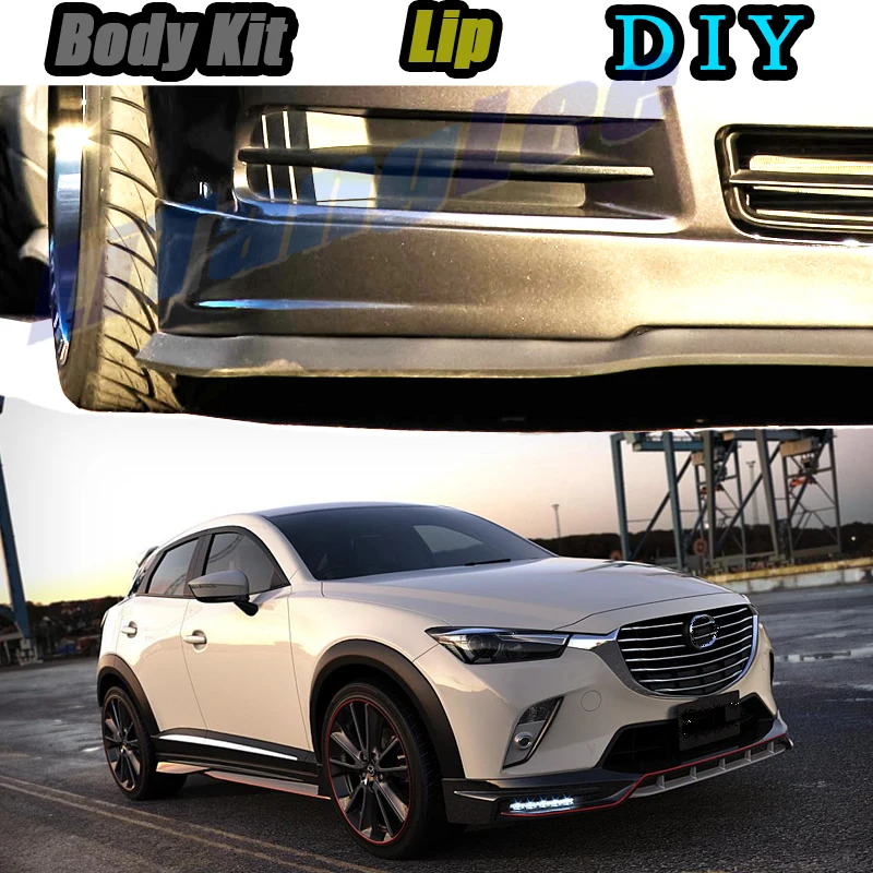 

Car Bumper Lip Front Spoiler Skirt Deflector For Mazda CX3 CX-3 CX 3 Akari 2015~2020 DK Car Modified Body Kit VIP Hella Flush