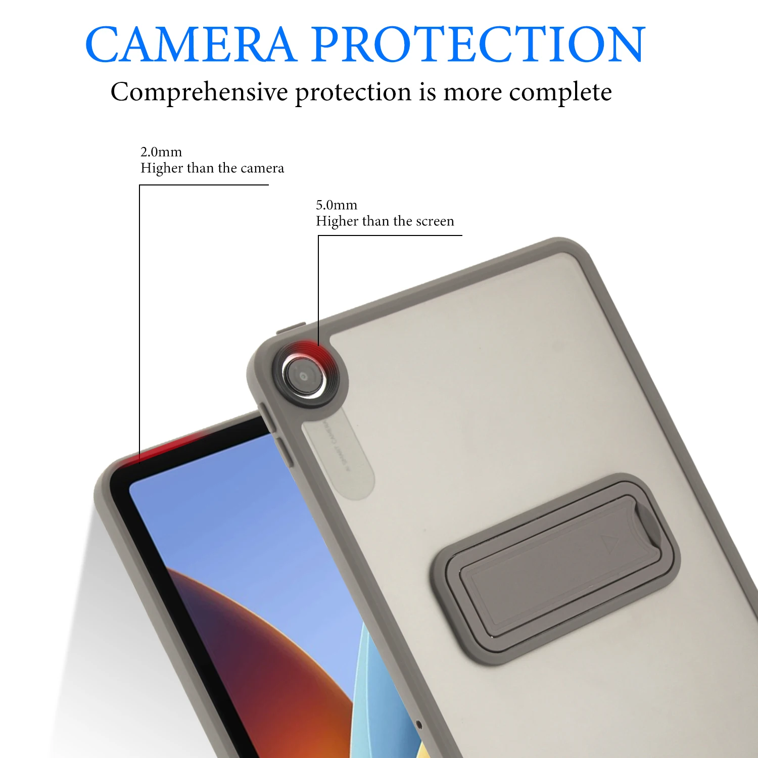 Enhanced Tablet Cover with Kickstand - TPU + PC Hybrid Skin-Touch Protective Shell