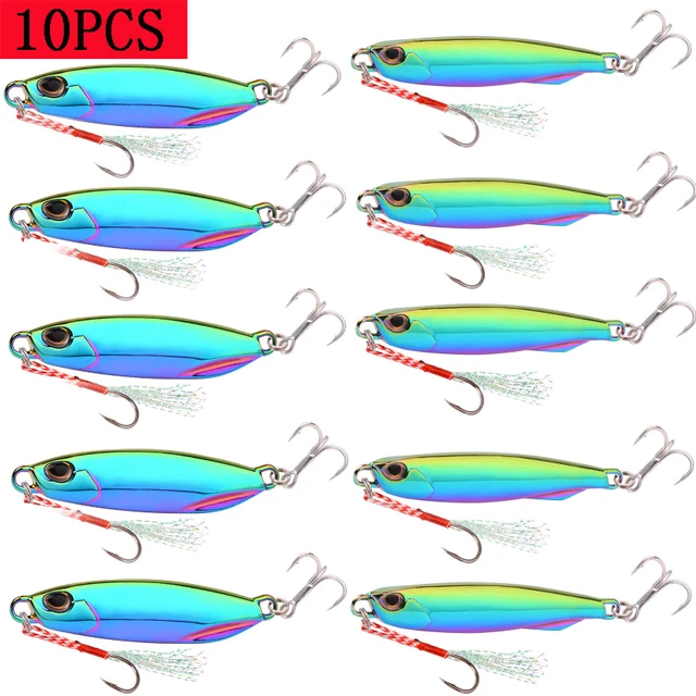 10pcs Metal Jigs Fishing Lures Set 7G 10G 15G 20G 30G 40G