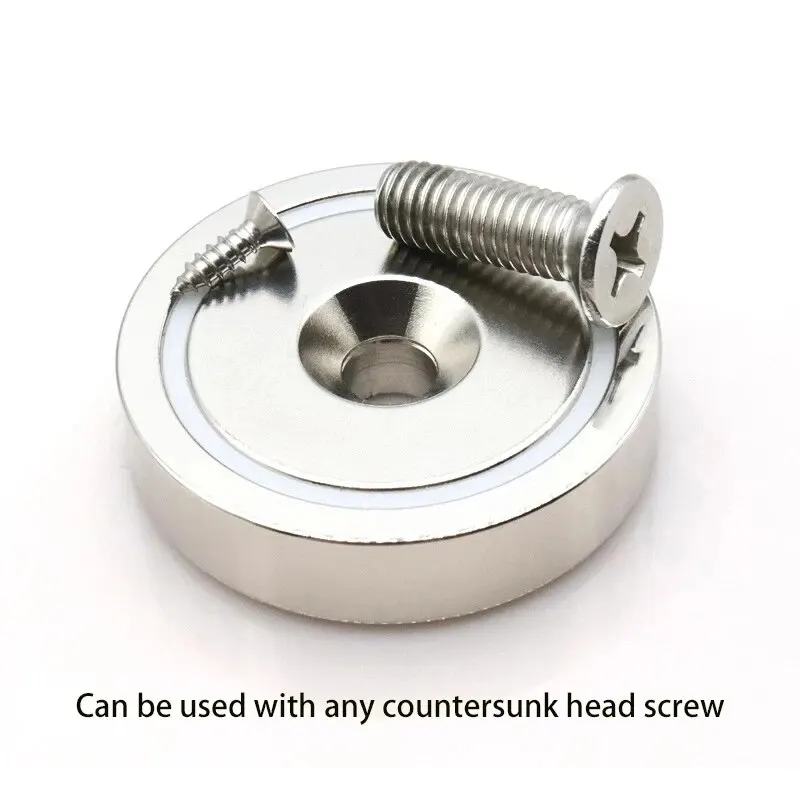Fishing Magnets N52 Super Strong Neodymium Hook Heavy Duty Rare Earth Magnet with Countersunk Hole Eyebolt Salvage